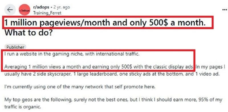 1 million pagviews reddit