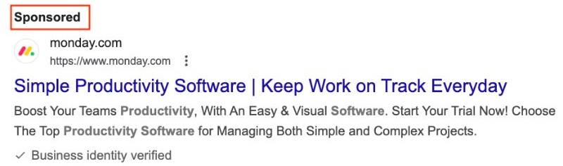 search engine ad example