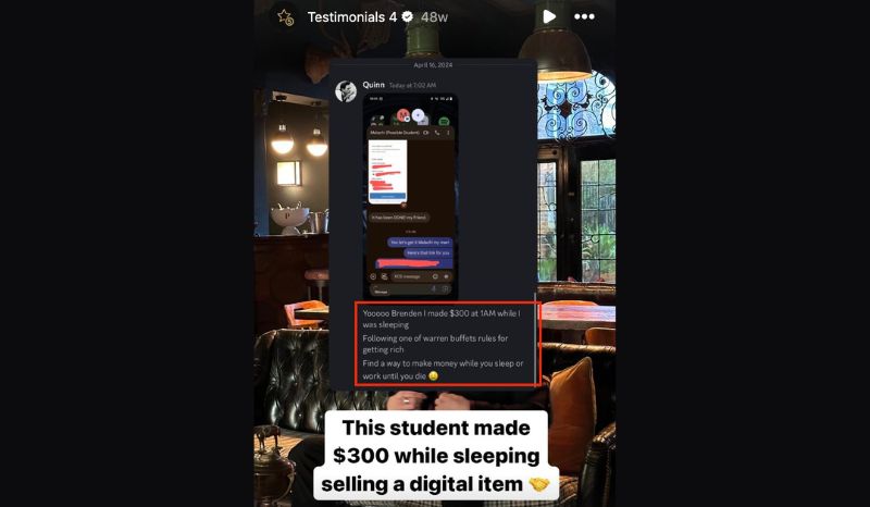300 dollars while sleeping
