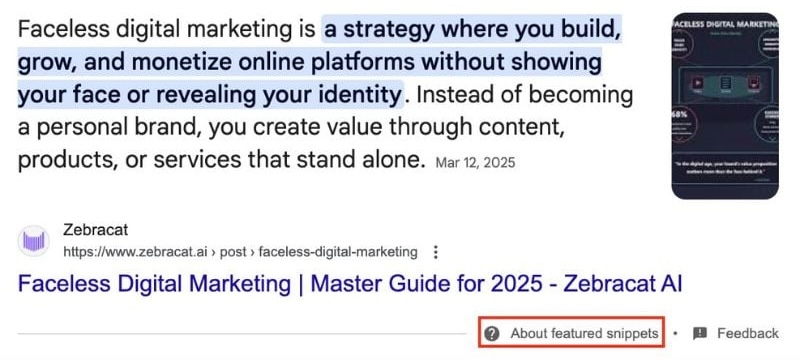 google featured snippet
