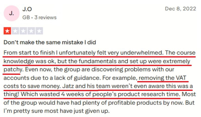 FBA Launchpad Trustpilot review