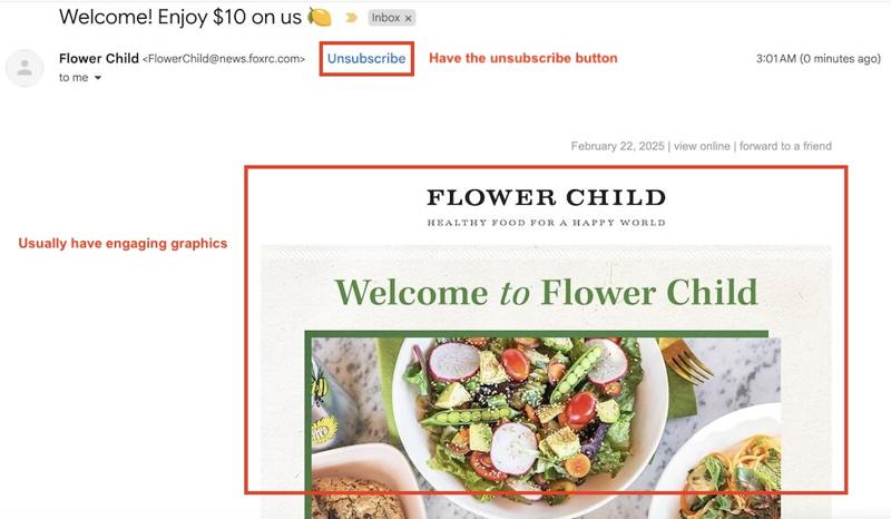 flower child email marketing
