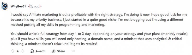 affiliate marketing profitability reddit