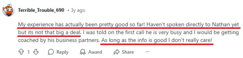 Nathan Nazareth Reddit review