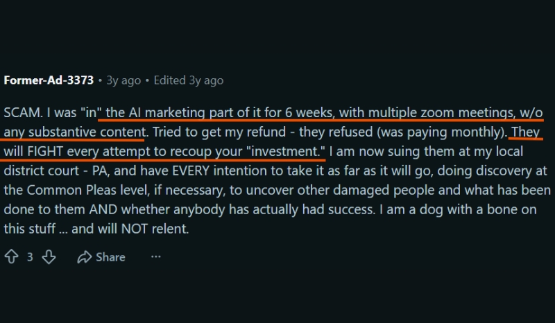 AI Profit Consulting reddit review