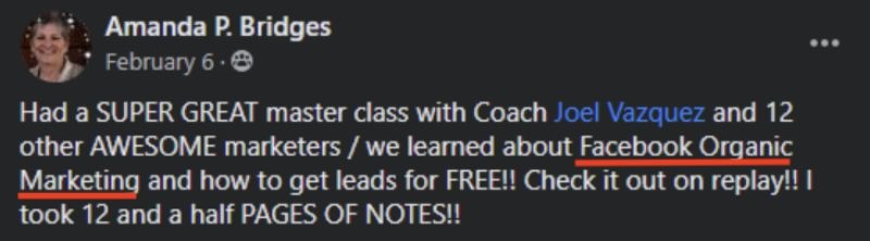 amanda bridges testimonial
