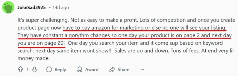 Amazon FBA downsides Reddit