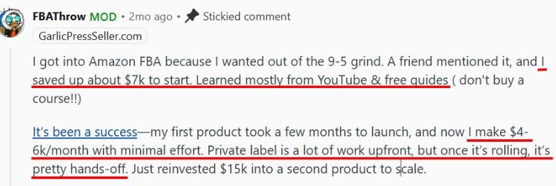 Amazon FBA income Reddit
