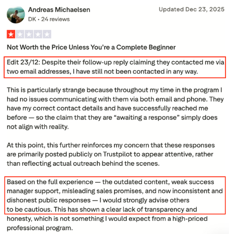 andreas michaelsen negative review andreas michaelsen negative review