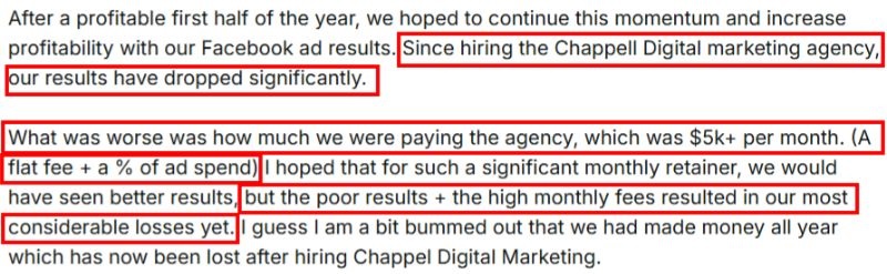 chappell digital marketing performance review