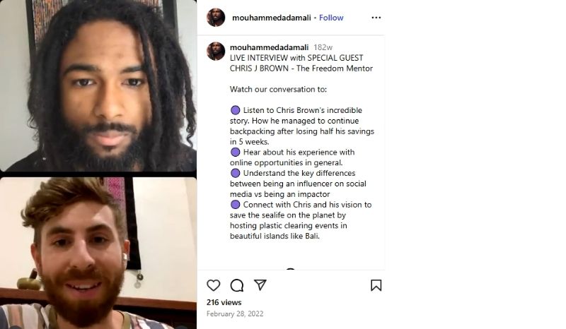 Chris J Brown Instagram interview