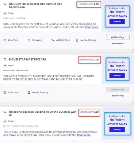 clickbank cons weak products