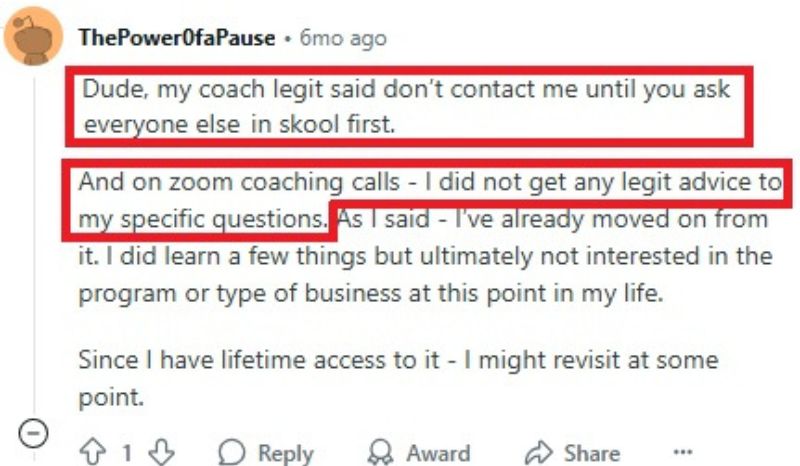 Digital CEO 1-on-1 coaching Reddit