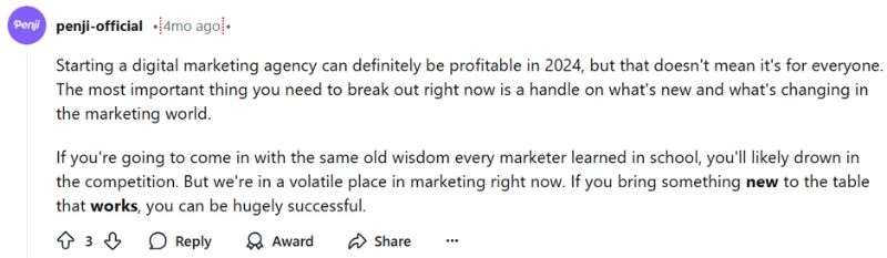 digital marketing agency reddit