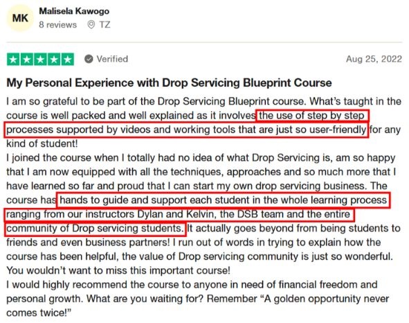 drop servicing blueprint trustpilot malisela