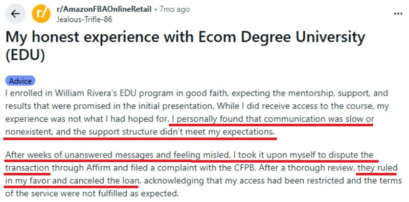 Ecom Degree University Reddit review Ecom Degree University Reddit review