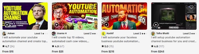 fiverr youtube automation