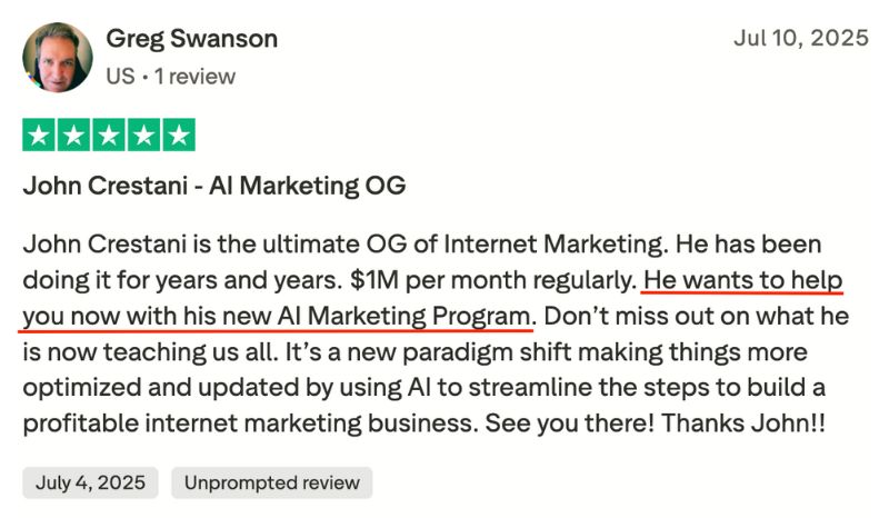 greg swanson trustpilot review