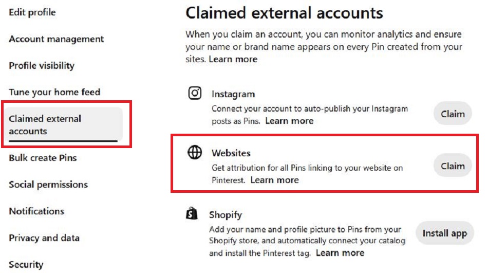 Create a Pinterest business account