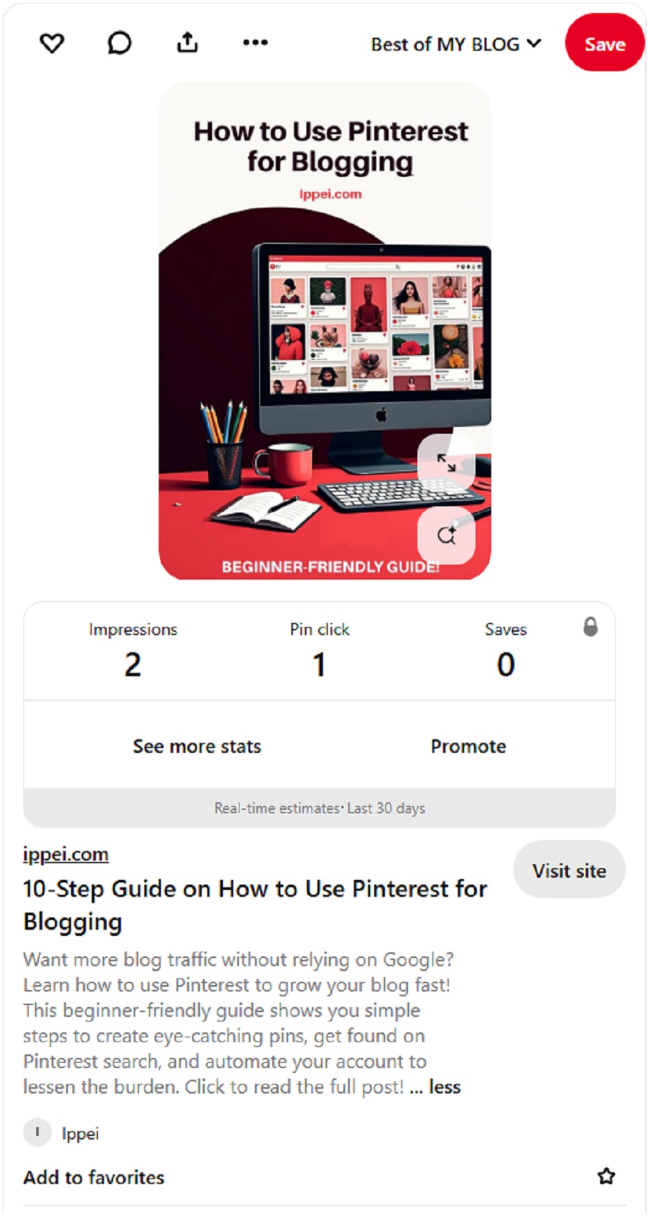 Pinterest pin description