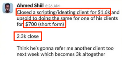 income from scripting client