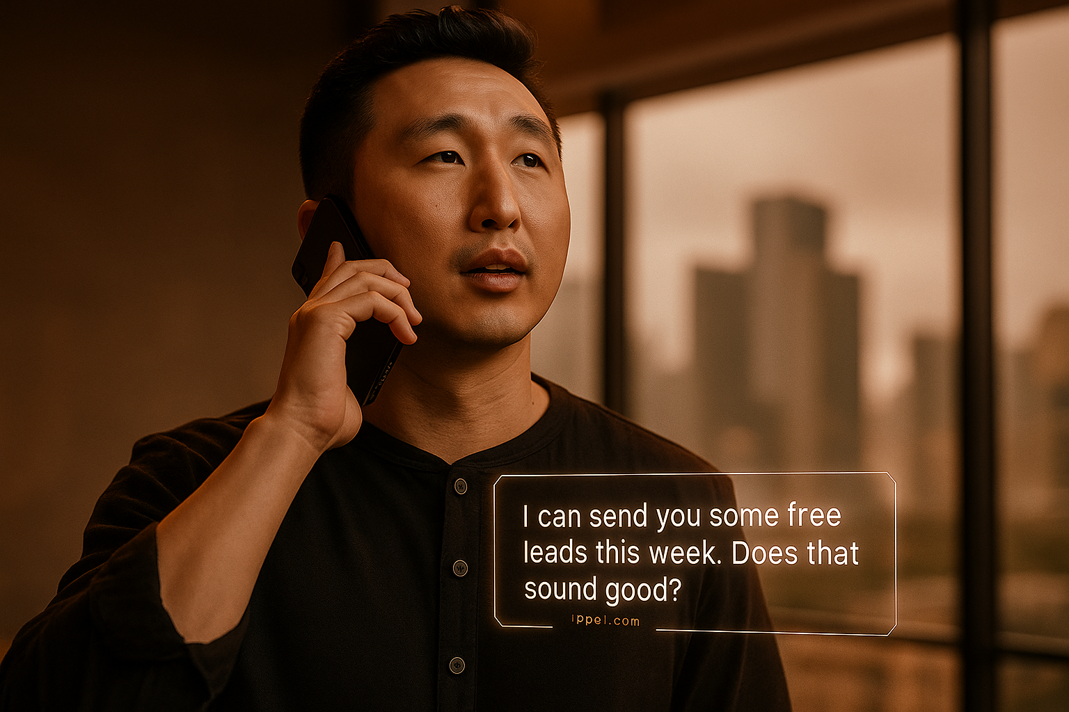 Ippei says: "I can send you some free leads this week. Does that sound good?"