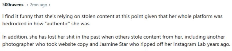 jenna kutcher authentic reddit comment