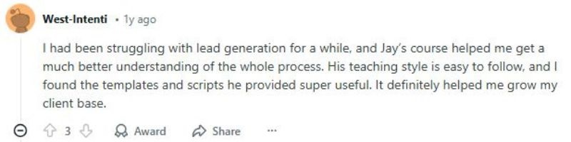 Lead Gen Jay Reddit review