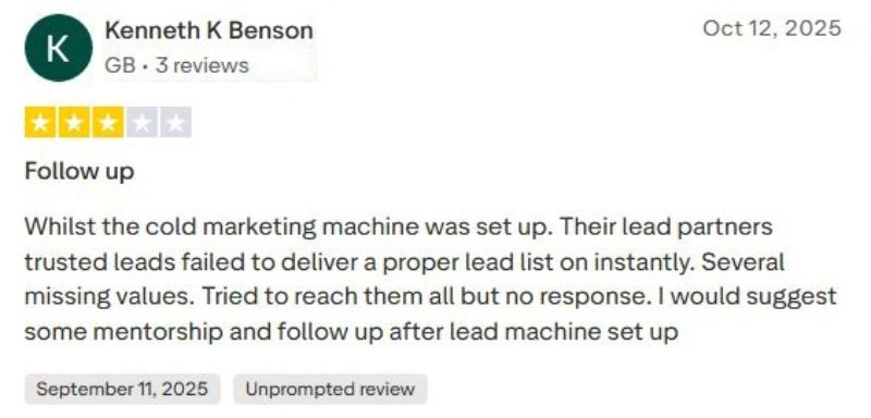 Lead gen jay trustpilot review