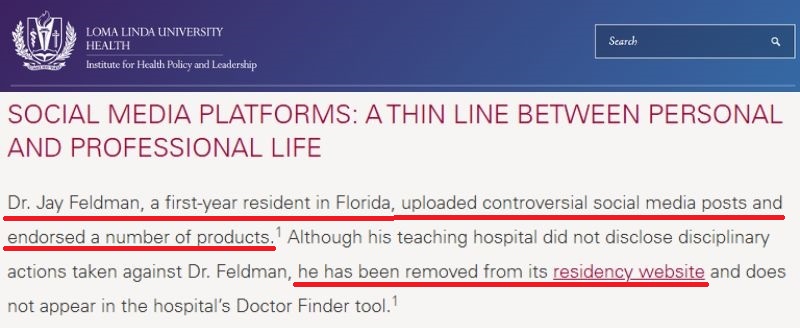 Jay Feldman medical controversy