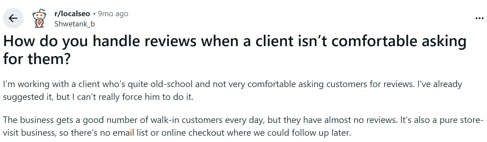 seo client doesn't ask for google reviews reddit