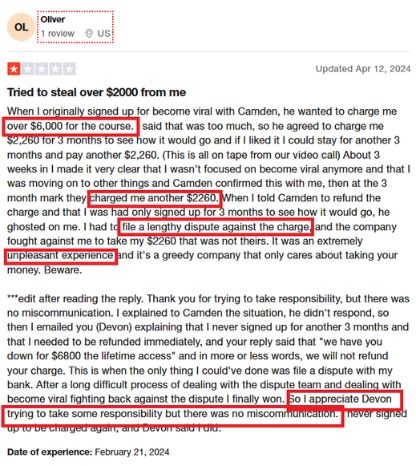 negative trustpilot review
