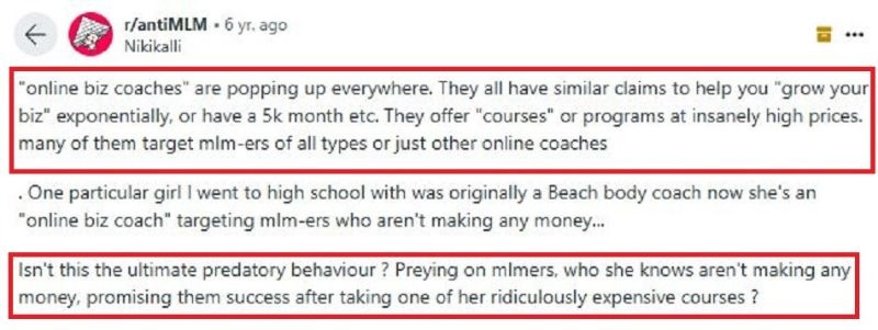 Online biz coaches negative reviews