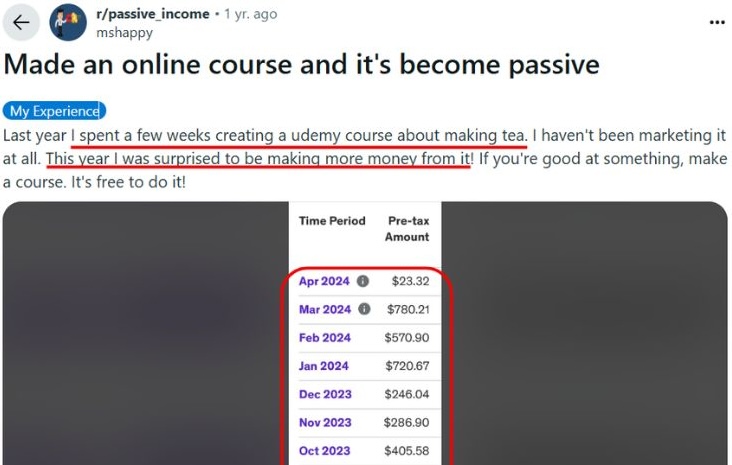Online course pasive income