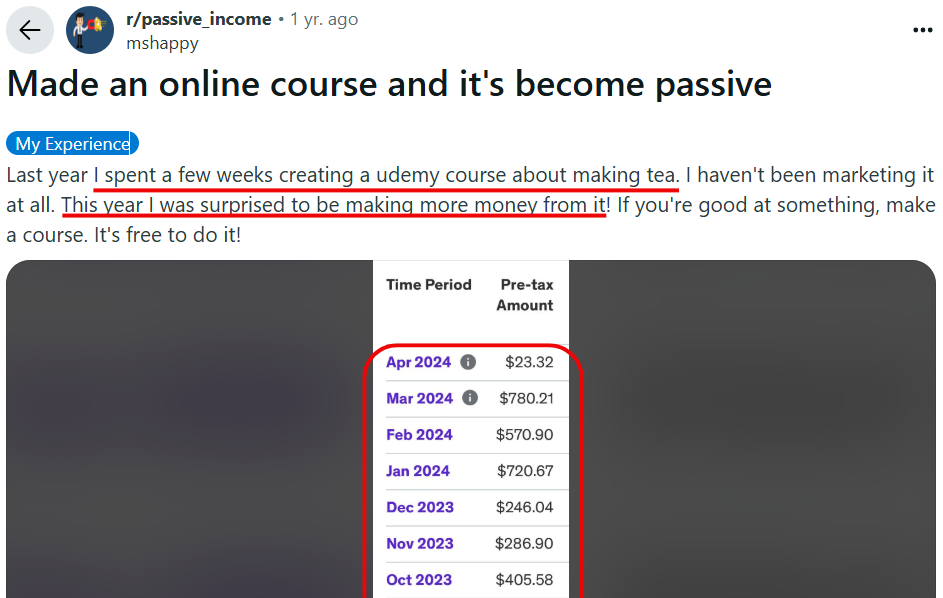 Online course pasive income