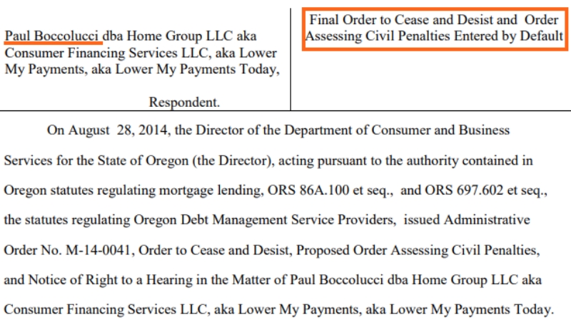 Paul Bocco's cease and desist order