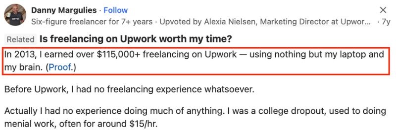 Quora user Danny Margulies