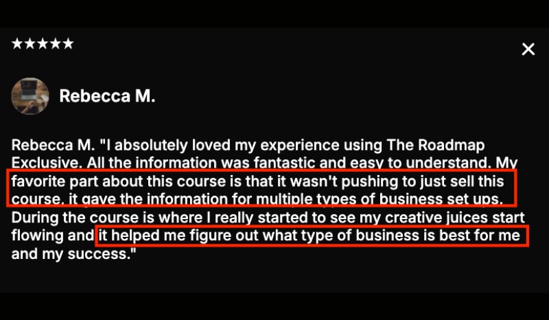 rebecca roadmap exclusive review
