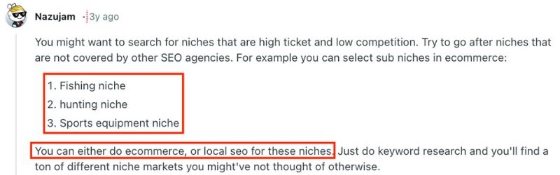 SEO niche suggestions