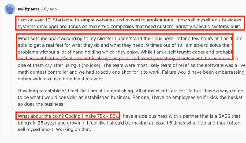 Redditor freelancing success story