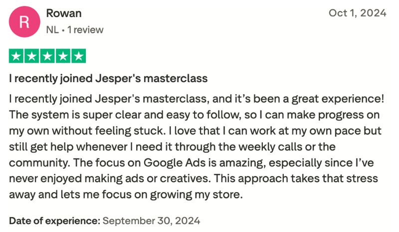 rowan positive trustpilot testimonial