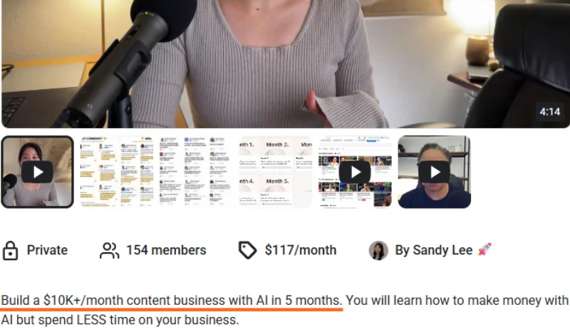 Sandy Lee's AI Content Business Claim