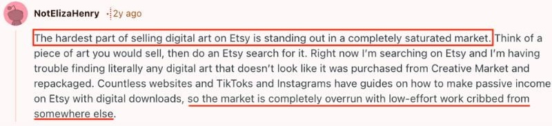 saturated etsy market