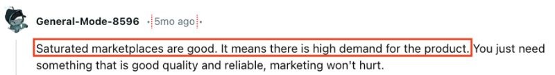 saturated market profit reddit