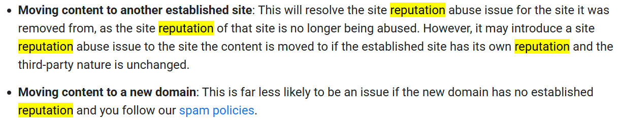 google site reputation