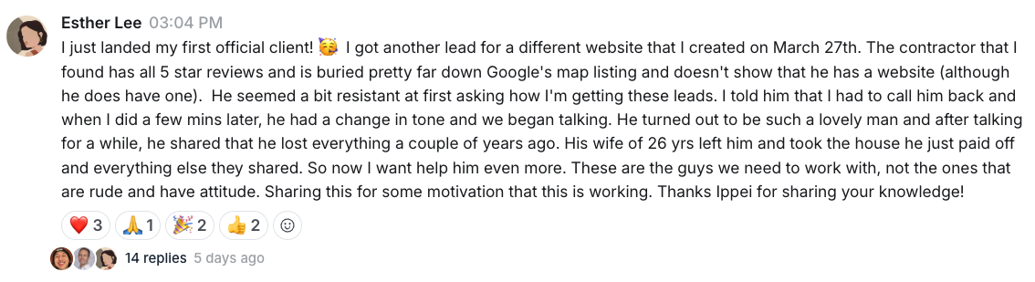 Esther testimonial