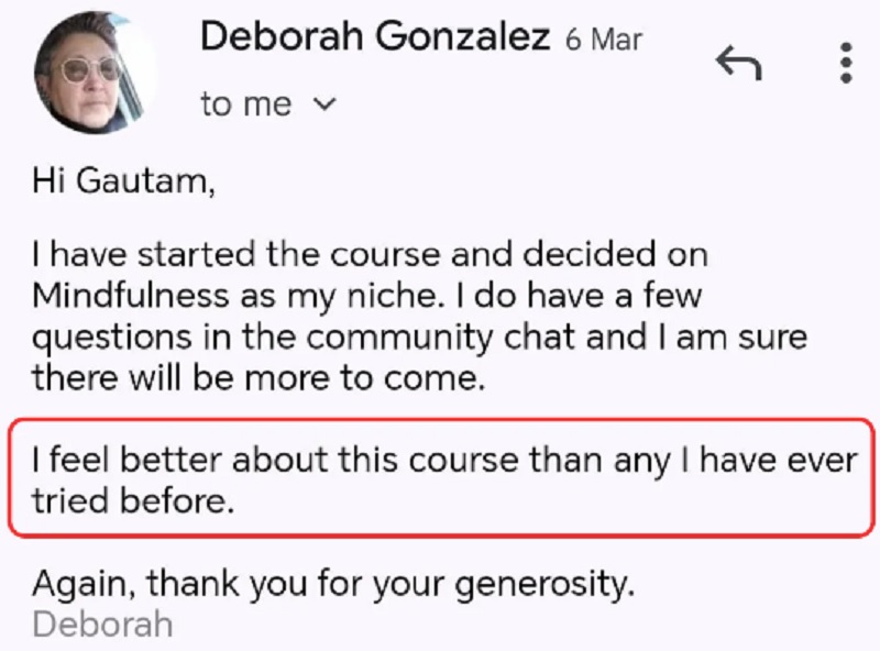 The Ethical Repost Method student testimonial