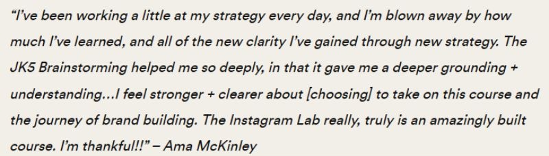 the instagram lab testimonial