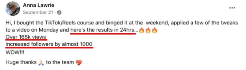 Anna Lawrie course comment