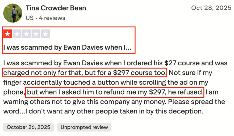 Tina Crowder Bean trustpilot review Tina Crowder Bean trustpilot review
